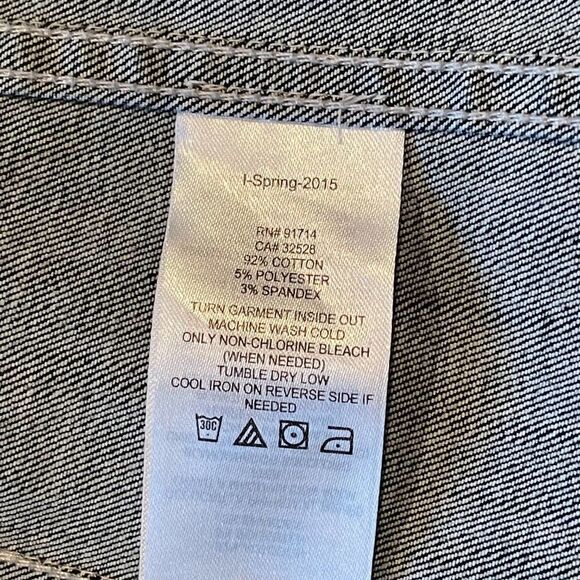 Armani Exchange Blue Full Zip White Washed Denim Cropped Moto  Jacket Size XS - Picture 8 of 10